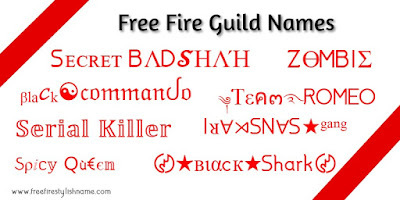 Free Fire Stylish  Guild Name