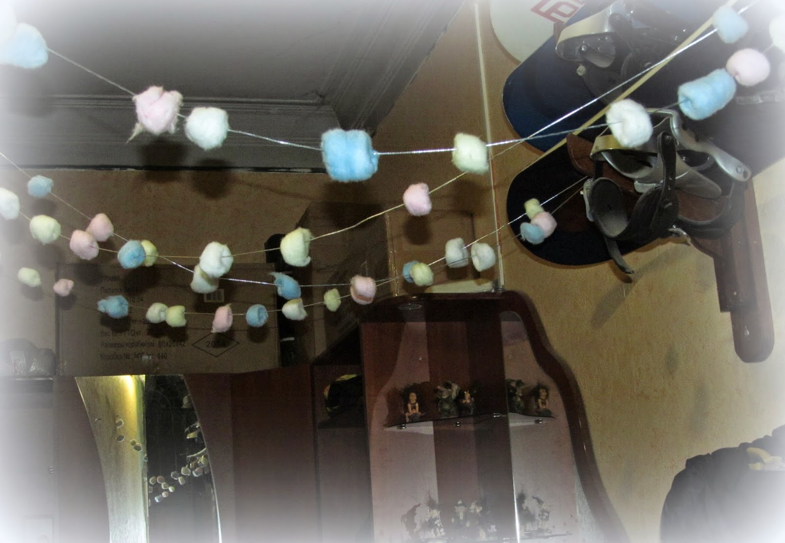 Гирлянда снег из ваты своими руками