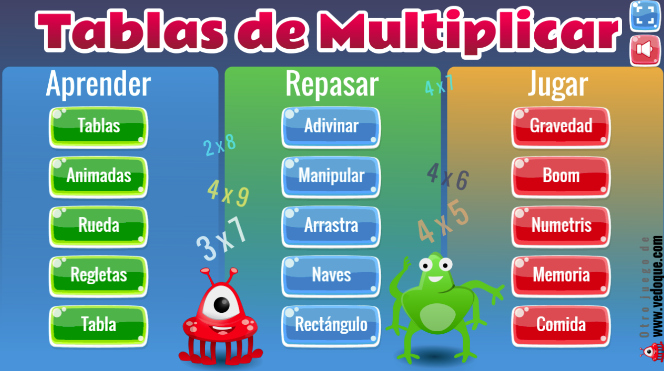 Juegos Educativos Vedoque: Nuevo juego: Las tablas de multiplicar