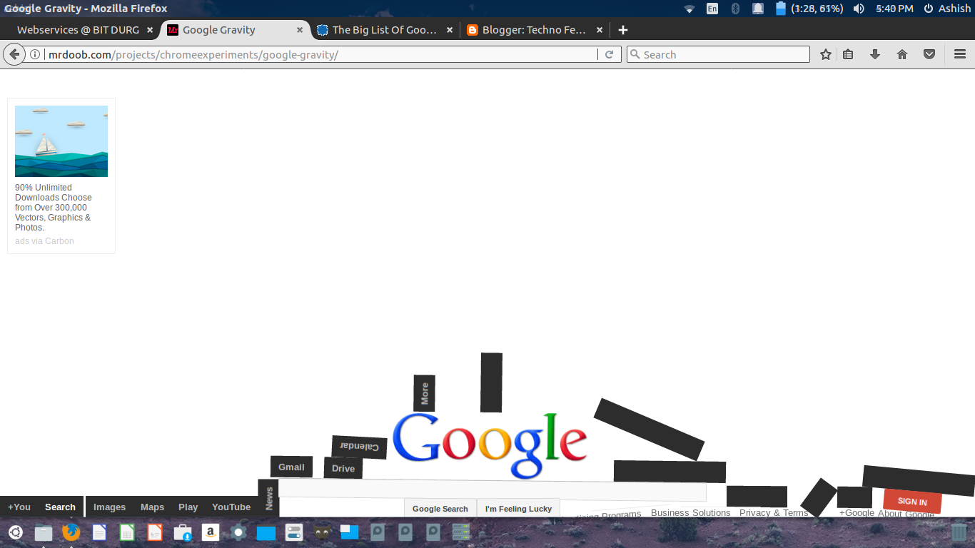 Google Gravity gravity