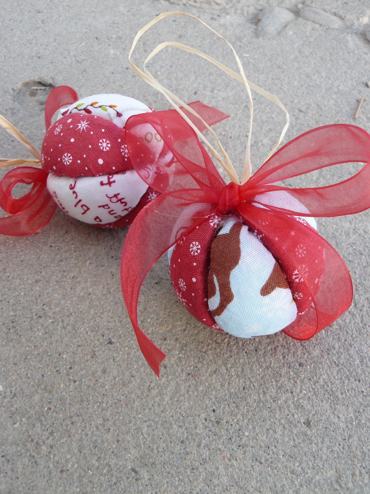 Small Fry & Co.  Mini Fabric Covered Christmas Balls