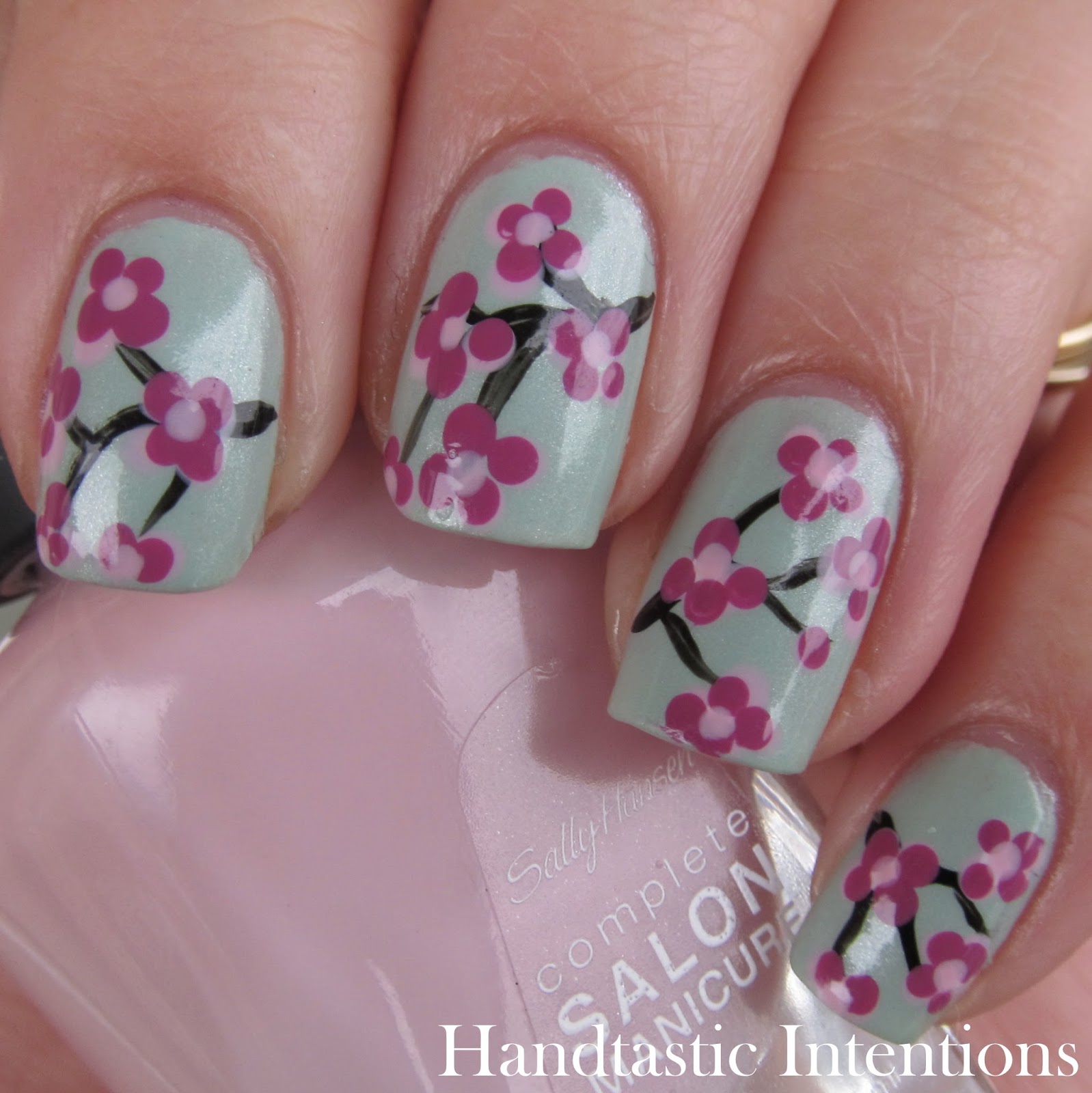 Handtastic Intentions Nail Art Cherry Blossoms