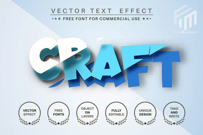 Cut Blue Paper Editable Text Effect Font Style Cut Blue Paper Editable Text Effect Font Style