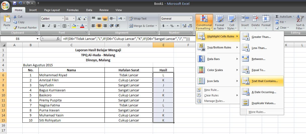 Cara Membuat Cell Otomatis Berwarna pada Excel TUTORIAL