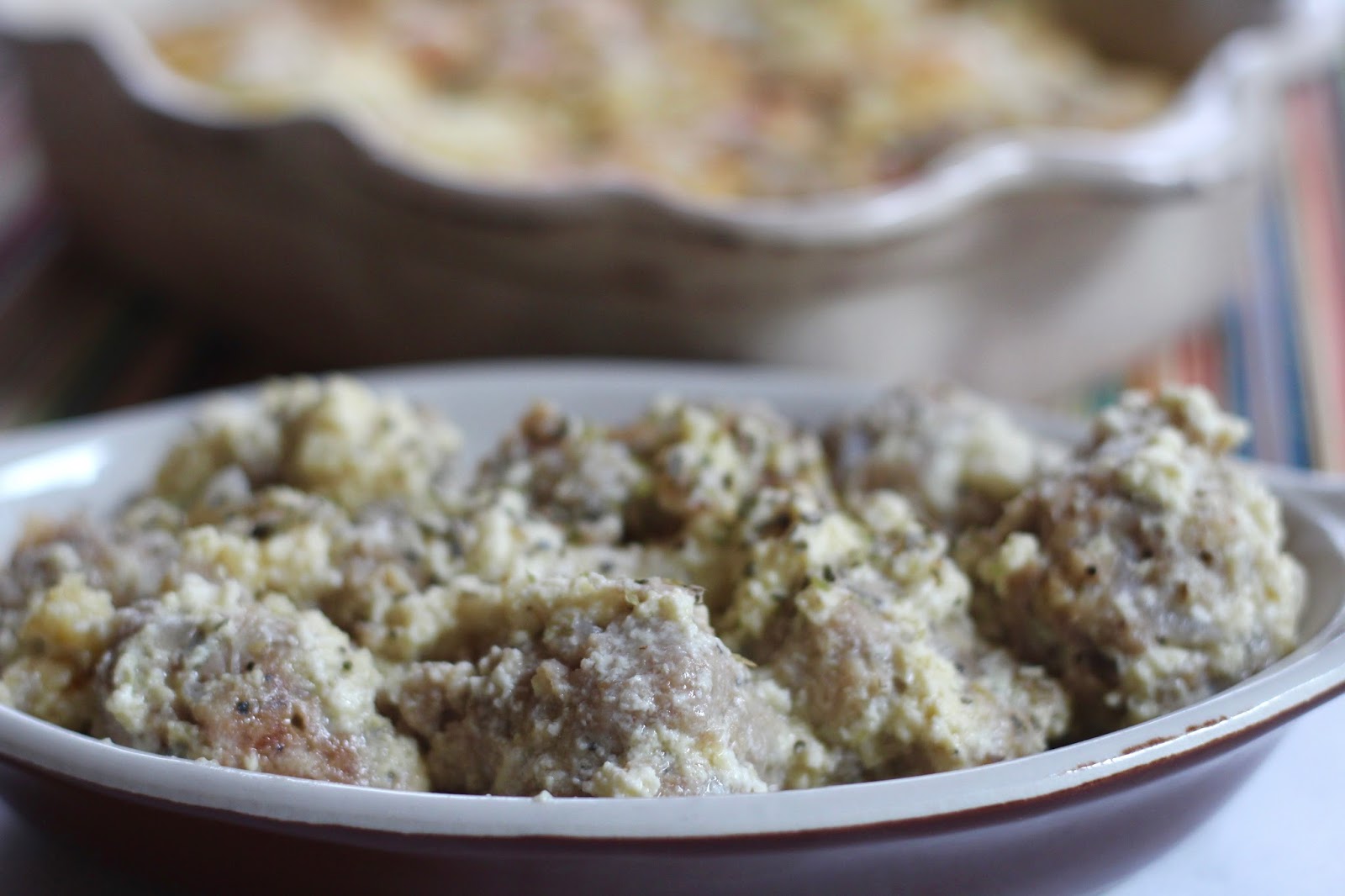 Turkey Meatballs in Yogurt Sauce Smothered in Melted Gruyere Diary of