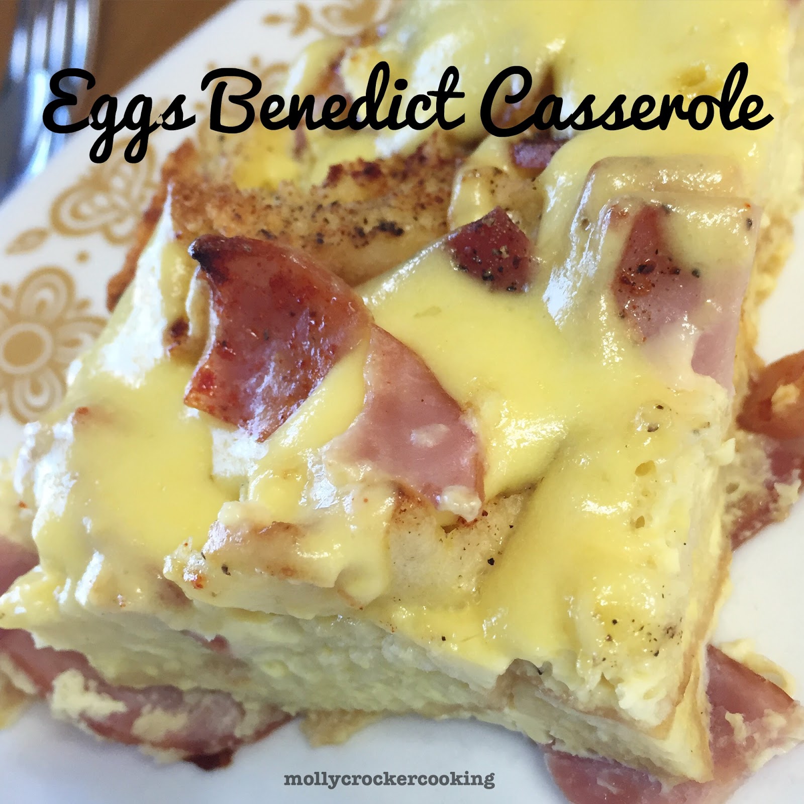 Molly Crocker Cooking Eggs Benedict Breakfast Bake