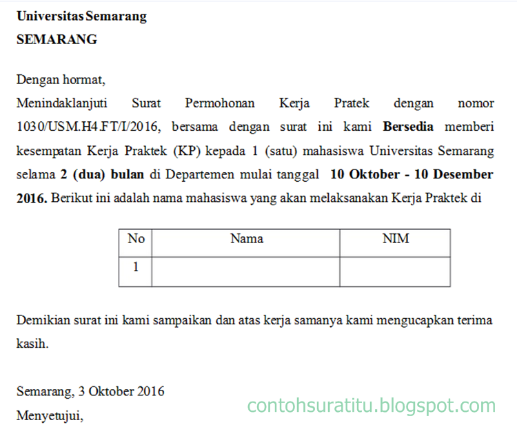 Contoh Surat Balasan Yang Resmi Contoh Surat