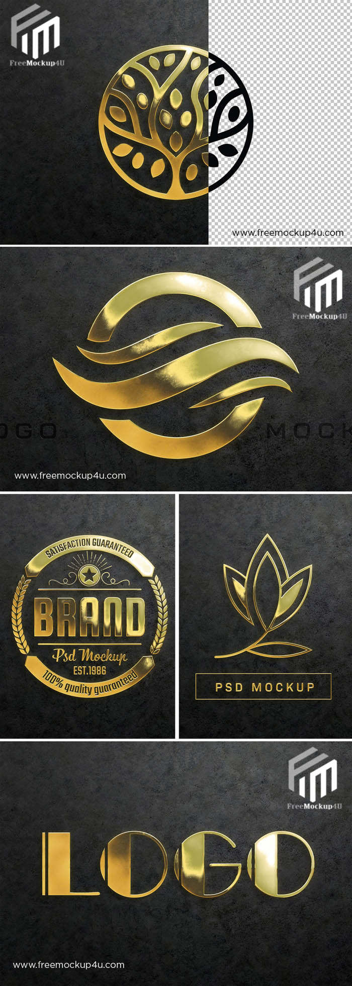 Gold Logo Mockup with Detailed Textured Effect