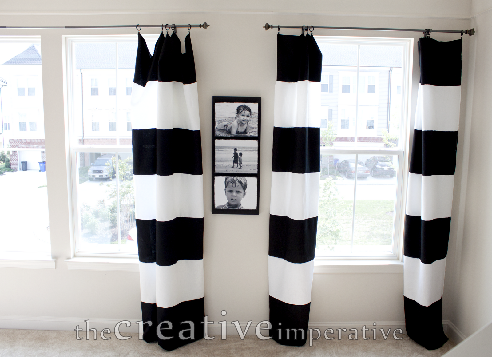 Black And White Striped Window Curtains Grey Striped Curtains