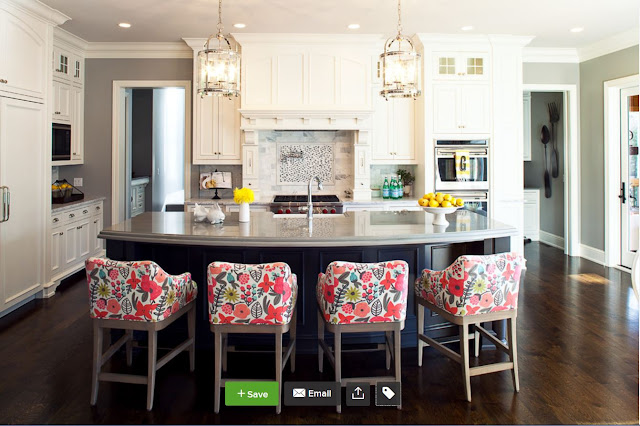 Floral Upholstered Bar Stools Martha O'Hara Interiors via Houzz