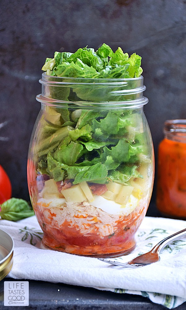 Cobb Salad in a Jar SundaySupper Life Tastes Good