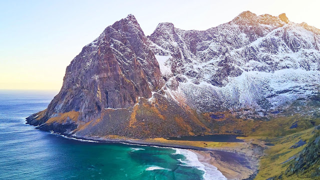 Wallpaper beach, mountains, coast, sea, landscape Wallpaper beach, mountains, coast, sea, landscape