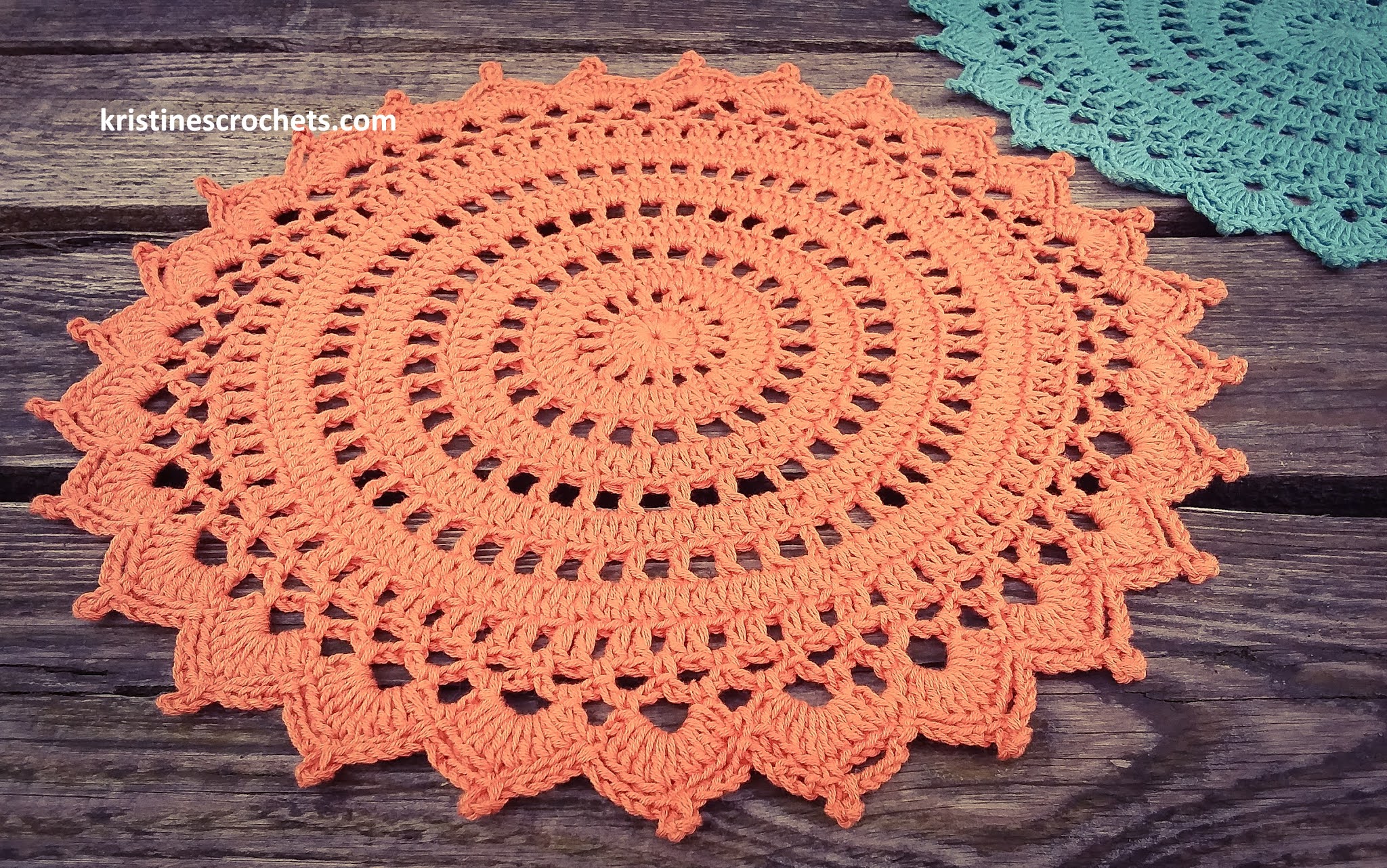 KristinesCrochets Round Decorative Doily Placemat Crochet Pattern