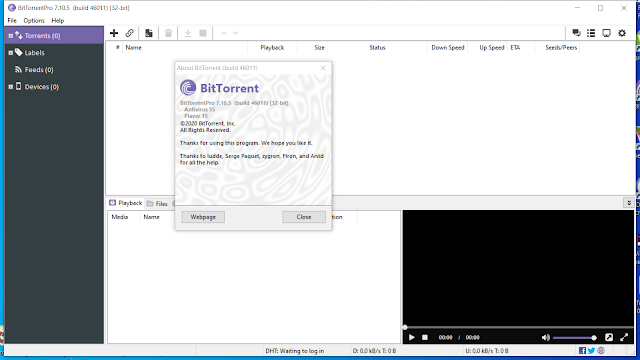 اصدار جديد برنامج تحميل ملفات التورنت العالمي بيت تورنت مفعل تلقائياً BitTorrent Pro 7.10.5 Build 46011 Multilingual Activated