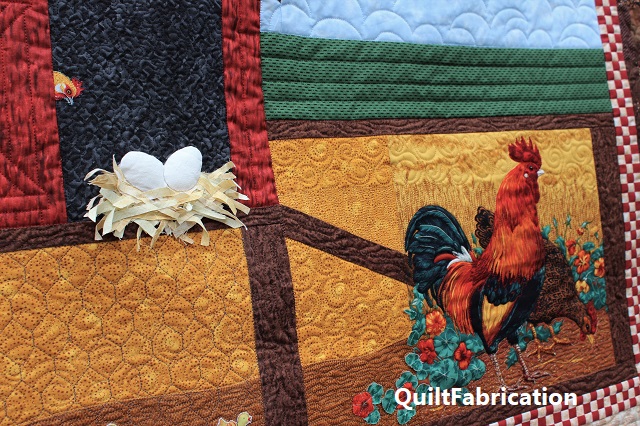 Who Rules the Roost quilt quilting by QuiltFabrication