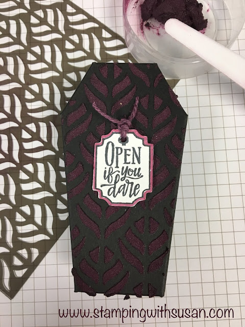 Stampin' Up! Coffin Treat Boxes, Monster Bash Suite, Embossing Paste, Ornate Frames Dies,