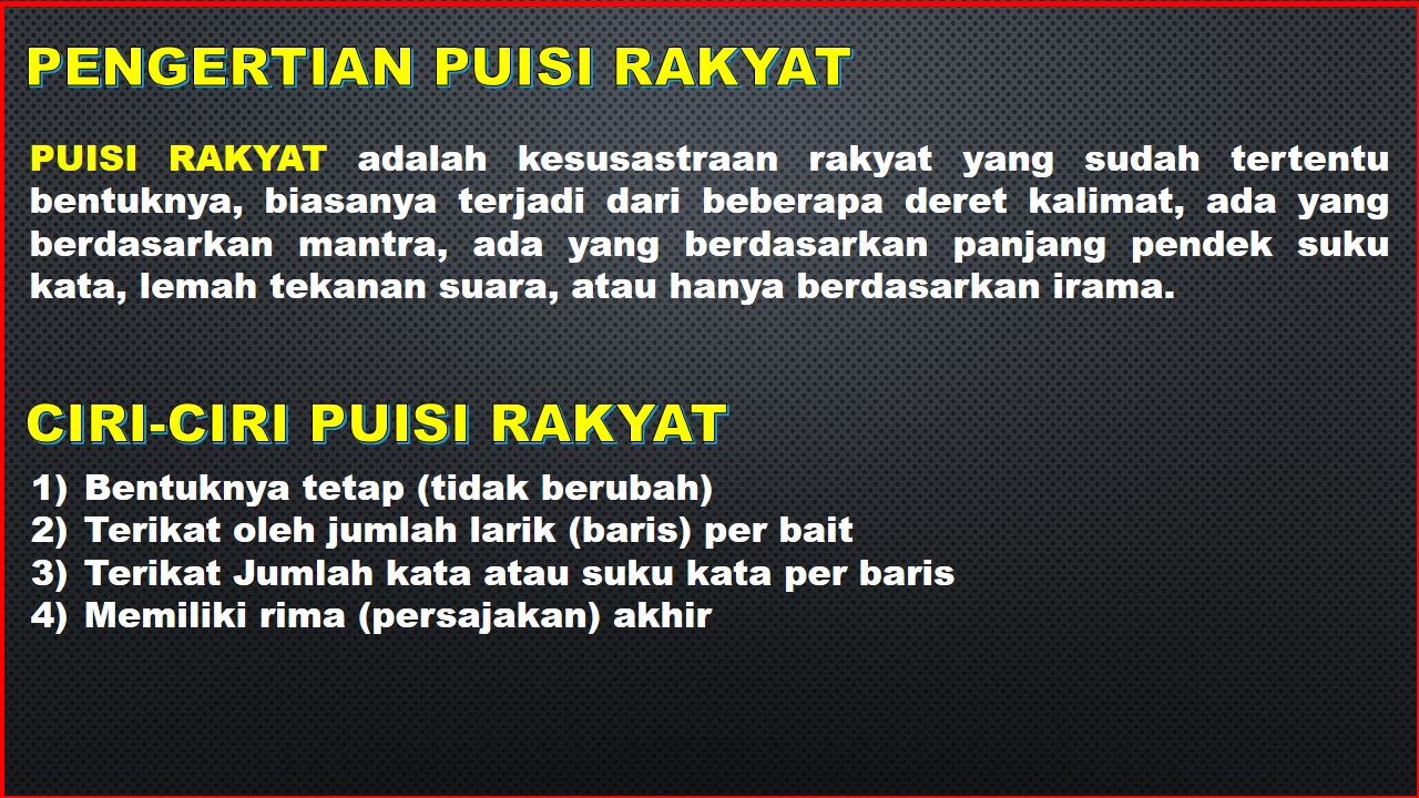 Bahasa Indonesia Bahasa Kita Materi Teks Puisi Rakyat Kd 3 9 4 9 3 10 4 10