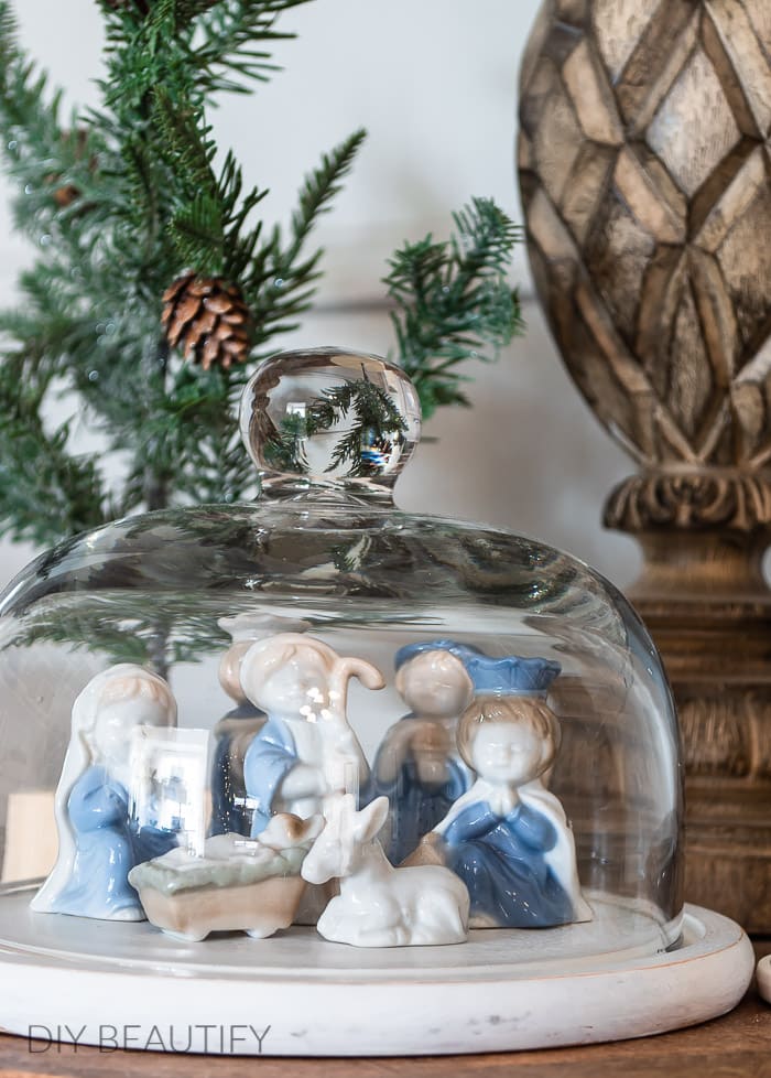 nativity under glass cloche