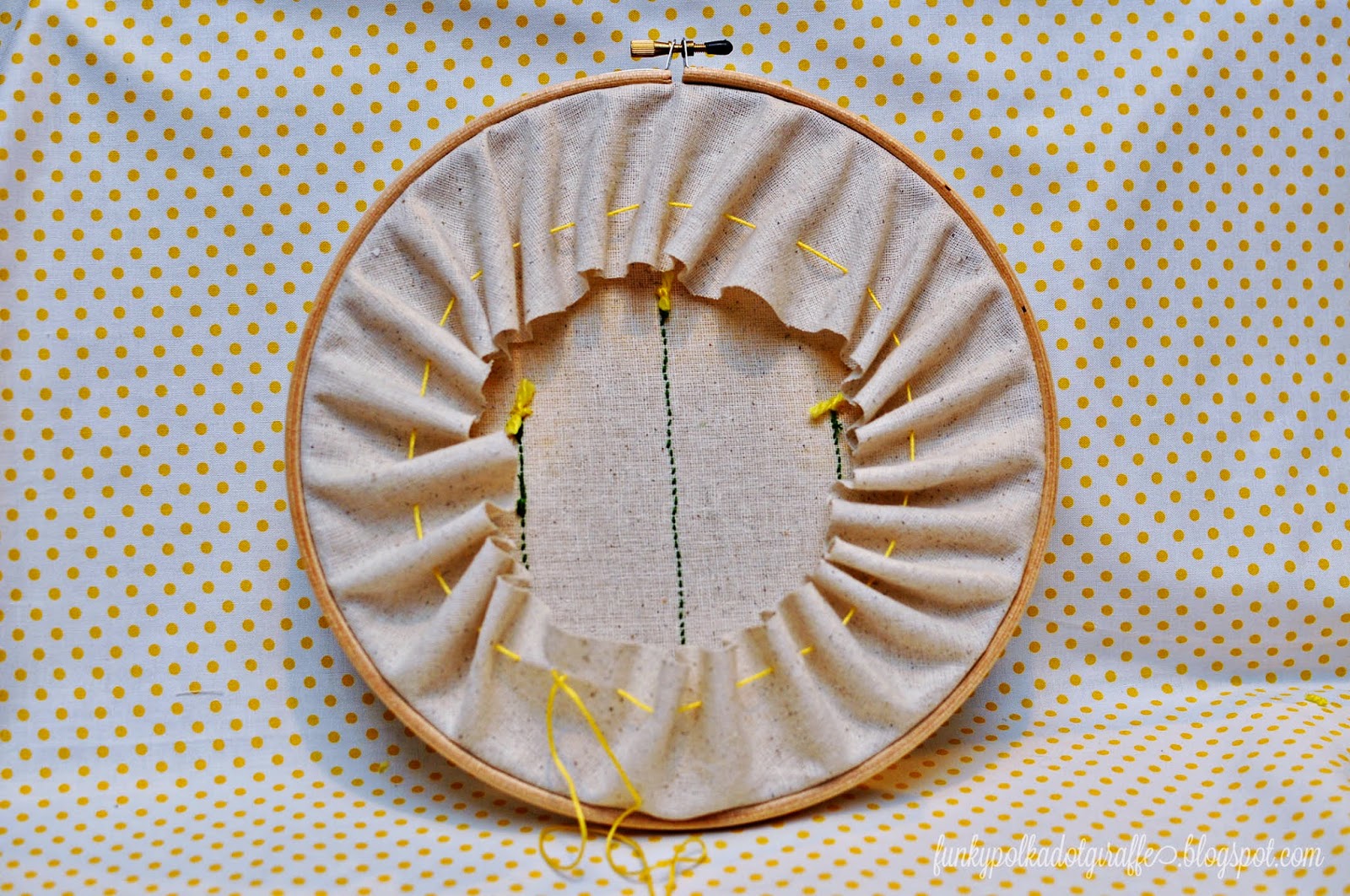 Funky Polkadot Giraffe Hunger Games Embroidery Hoop Art