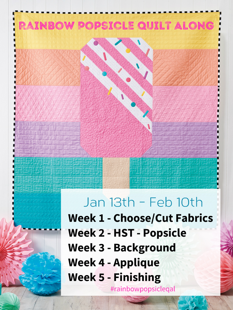 Tied with a Ribbon Rainbow Popsicle Quilt Along