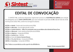 SINTEST/RN - EDITAL DE CONVOCAÇÃO