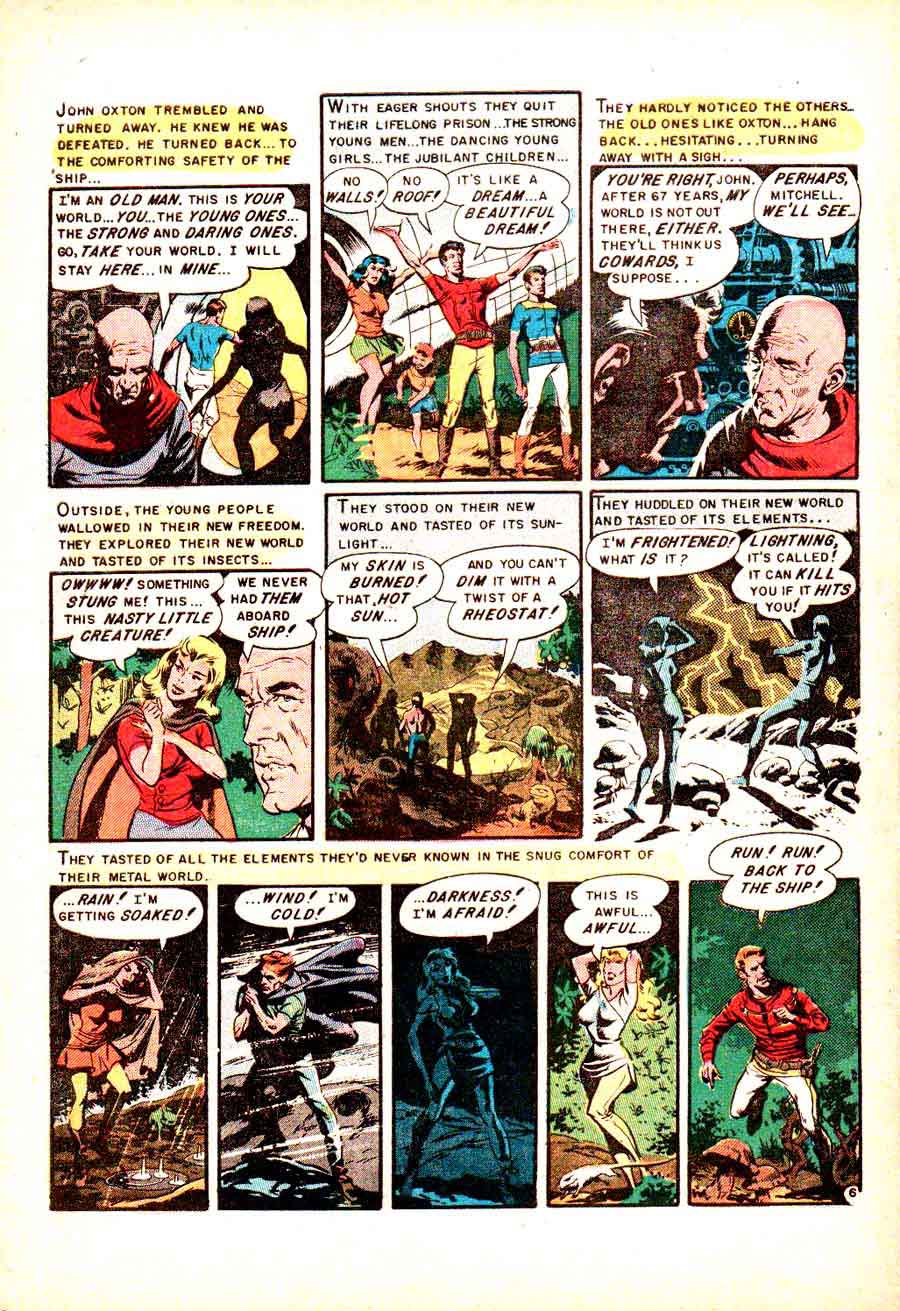 Weird Science-Fantasy v1 #27 ec comic book page art by Wally Wood