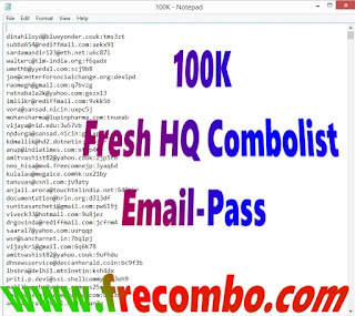 100K Fresh HQ Combolist Email-Pass