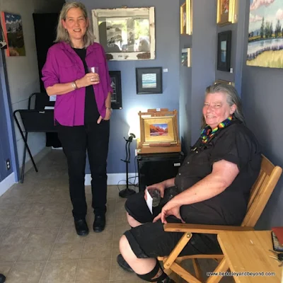 artists Katharine Norris and Suzy Kuhr in Kuhr-Norris Art Gallery in Guerneville, California