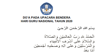 Doa Upacara Bendera Hari Guru Nasional Tahun 2020 - Websiteedukasi.com