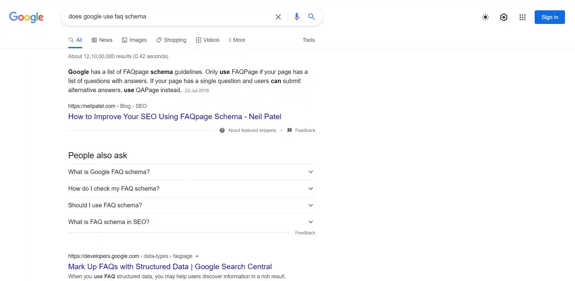 google faq question