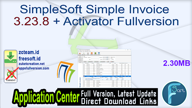 SimpleSoft Simple Invoice 3.23.8 + Activator Fullversion