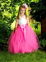 designer long pink tutu gown