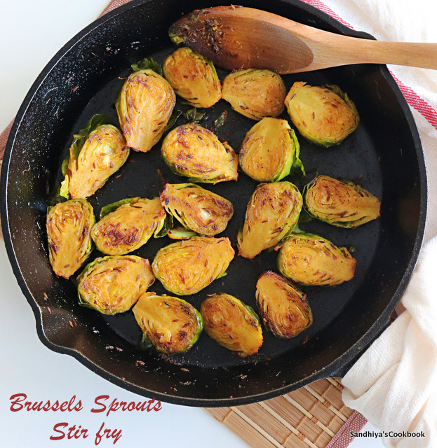 Sandhiya's Cookbook Brussels Sprout Stir FryIndian Style