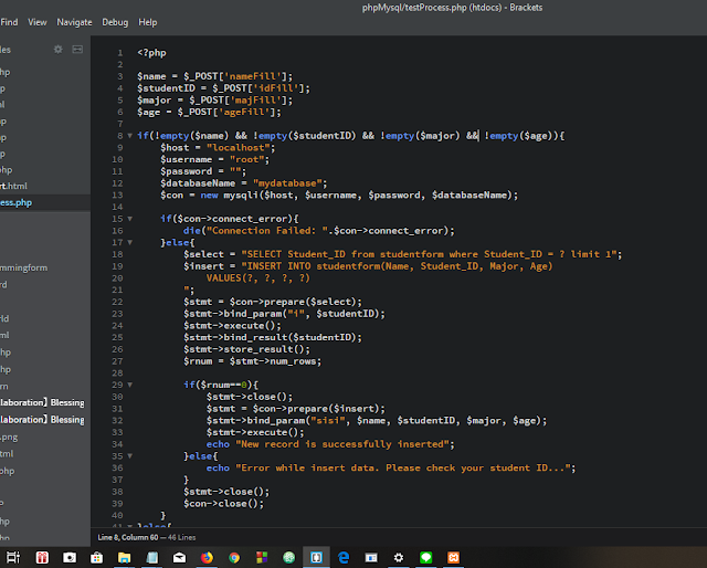CONNECTION BETWEEN PHP AND MYSQL