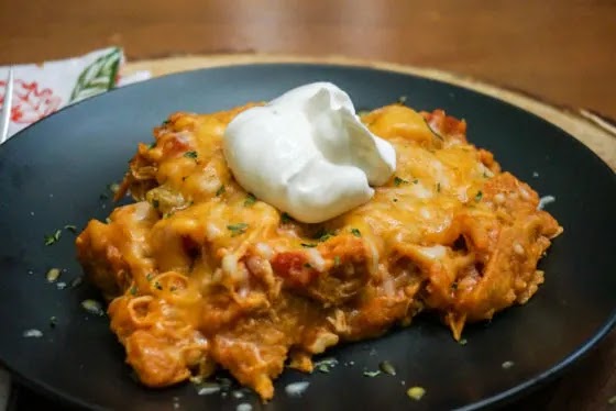 Bean Pot Chicken Enchiladas