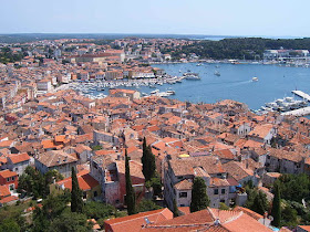 The Croatian port city of Rovinj on the Istrian peninsula,  which was part of Italy between 1920 and 1945