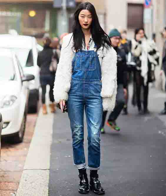 macacao jeans no frio