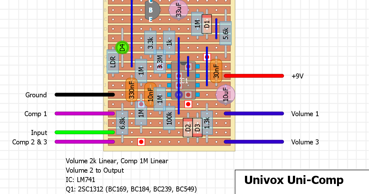 Guitar FX Layouts: Univox Uni-Comp