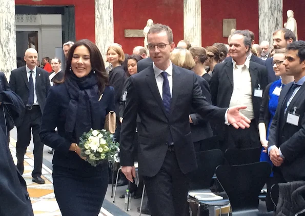 Crown Princess Mary of Denmark presents the awards for Elite Research (EliteForsk) at a ceremony at the Glyptoteket Art Museum in Copenhagen