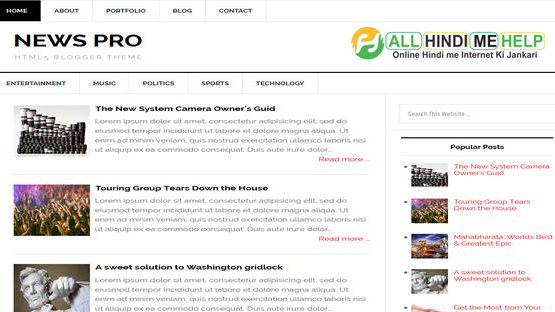 simple blog templates