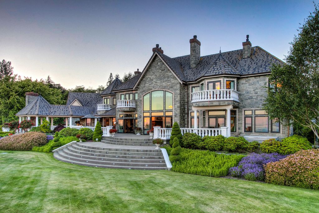 12,000 Square Foot Waterfront Stone Mansion In Blaine, WA THE