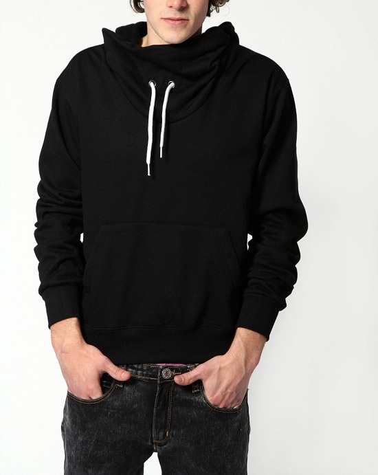 Black Cowl Neck Hooded Top | URBAN HUNT