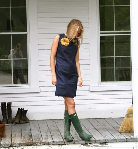 dress with rain boots