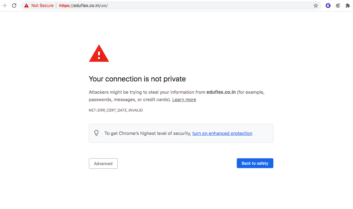 How to fix "Your connection is not private" issue in Macbook
