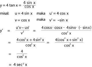 Contoh cara menghitung turunan fungsi trigonometri