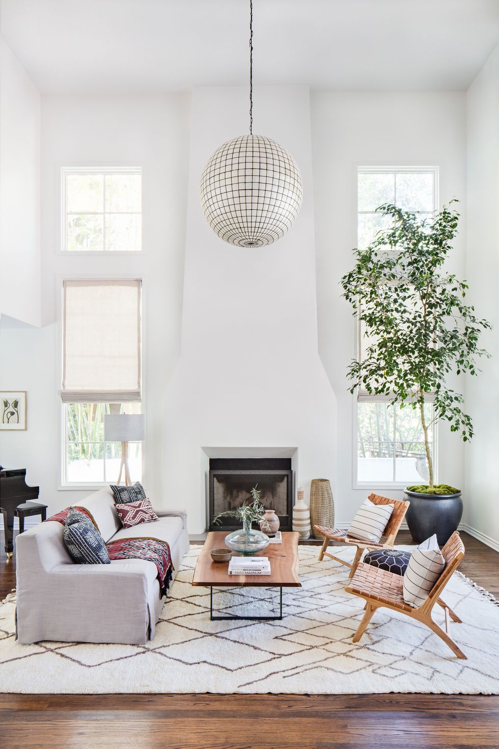A bright white California home with Mediterranean touches