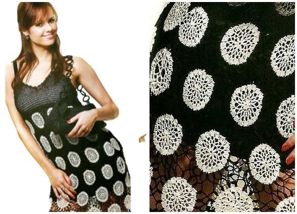 Vestido motivos círculos tejidos combinables a crochet