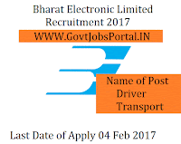 Bharat Electronics Limited Recruitment 2017 
