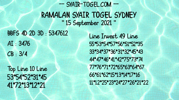 syair sydney rabu