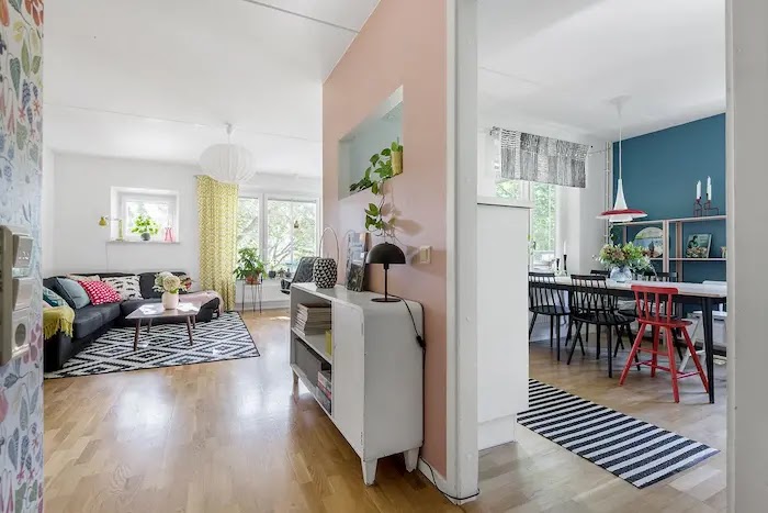 Salón abierto al comedor y la cocina